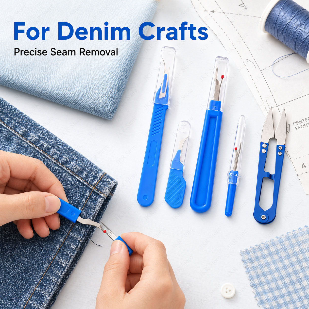 Sewing Repair - Blue Sewing Kit 5Pcs Thread Ripper