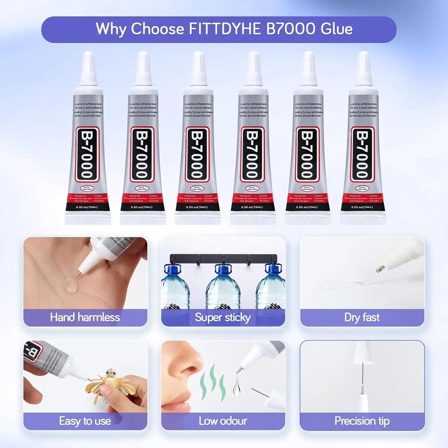 ICUTE-FITTDYHE 6PCS Jewelry Gl - Fabric Glue Bond ulasan dan harga