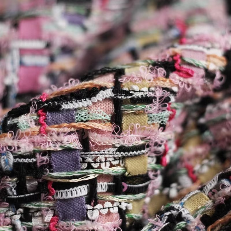 Redraspberry Pink Colourful He - Sewing Tweed Fabric ulasan dan harga