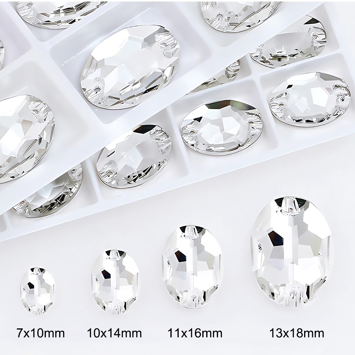 Oval Ellipse Crystal Clear Gla - Sewing V ulasan dan harga