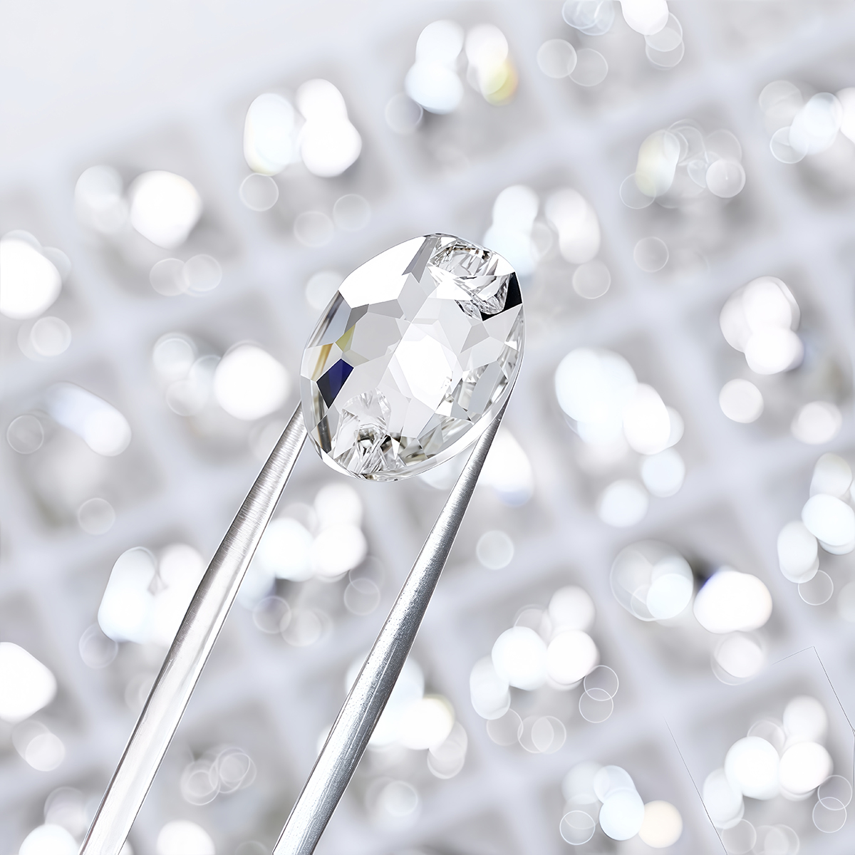 Oval Ellipse Crystal Clear Gla - Sewing V ulasan dan harga