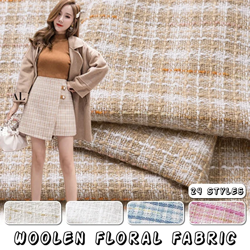 50cm Gold Silk Small Fragrance - Sewing Tweed Fabric ulasan dan harga