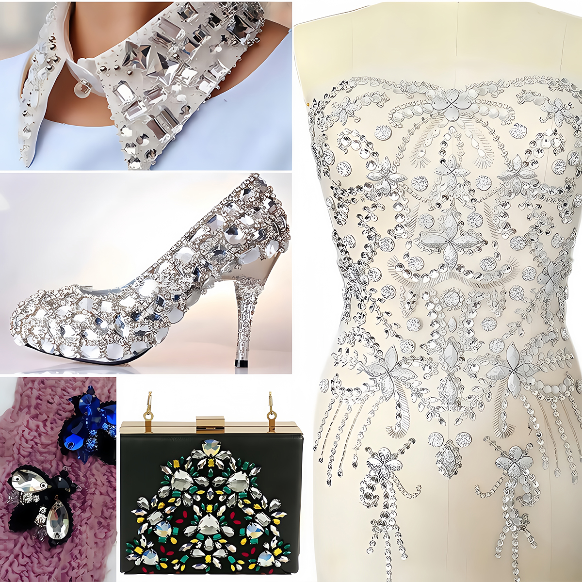 S Shape Sew On Rhinestone Crys - Sewing V ulasan dan harga