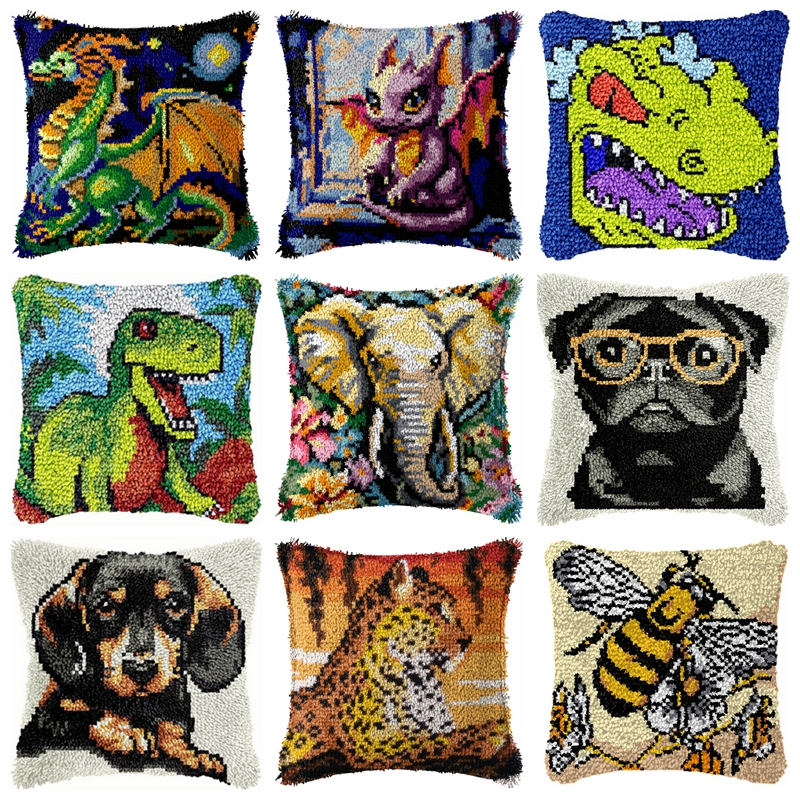 Dinosaur Latch Hook Pillow Kit - Sewing Pin Cushion ulasan dan harga