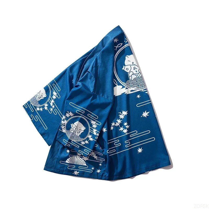 Japanese Cat Print Kimono Men' - Sewing V ulasan dan harga