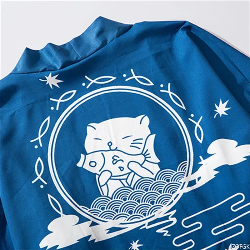 Japanese Cat Print Kimono Men' - Sewing V ulasan dan harga