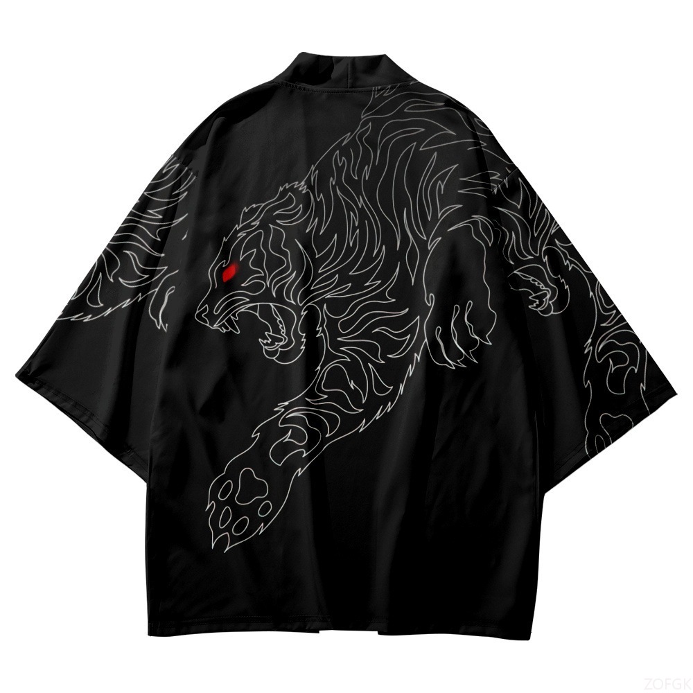 Black Kimono Open Collar Men's - Sewing V ulasan dan harga