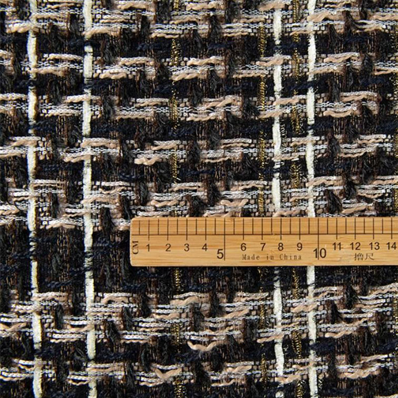 50x145cm Black And White Yarn- - Sewing Tweed Fabric ulasan dan harga