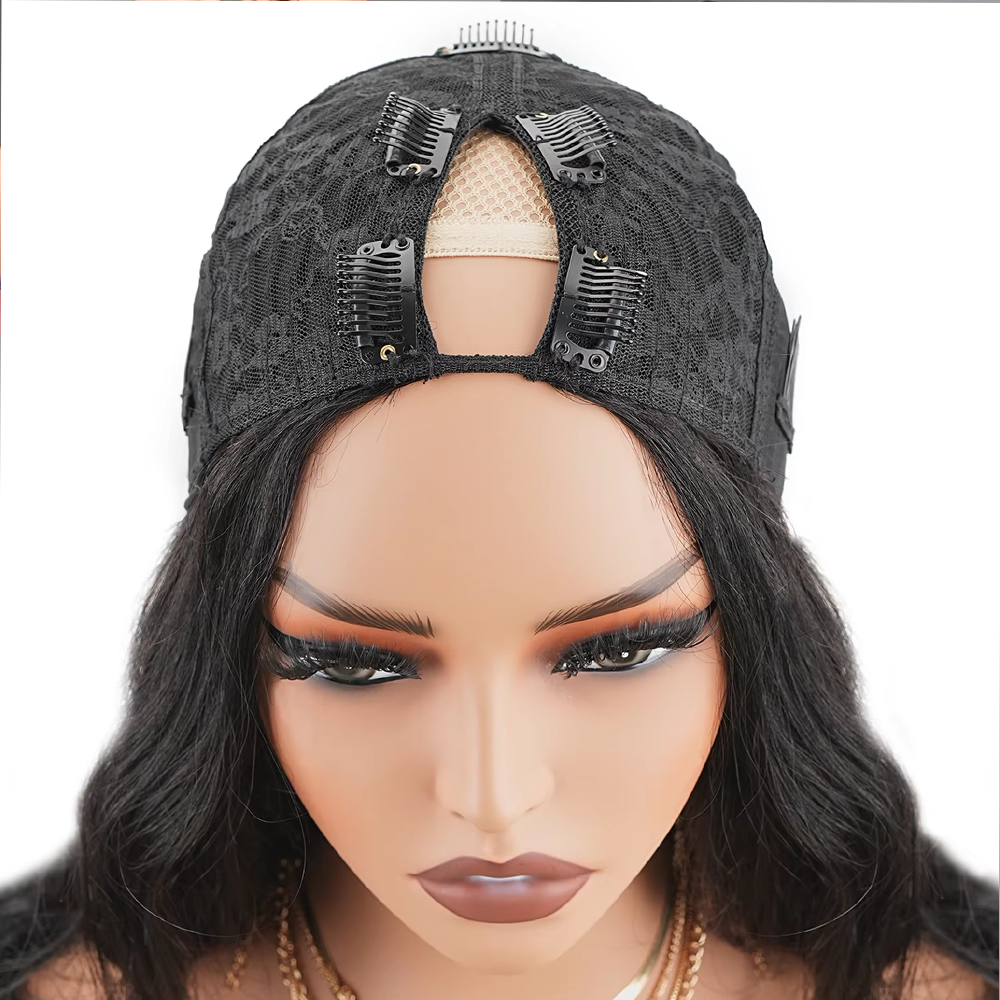 V Part Wig Human Hair Body Wav - Sewing V ulasan dan harga
