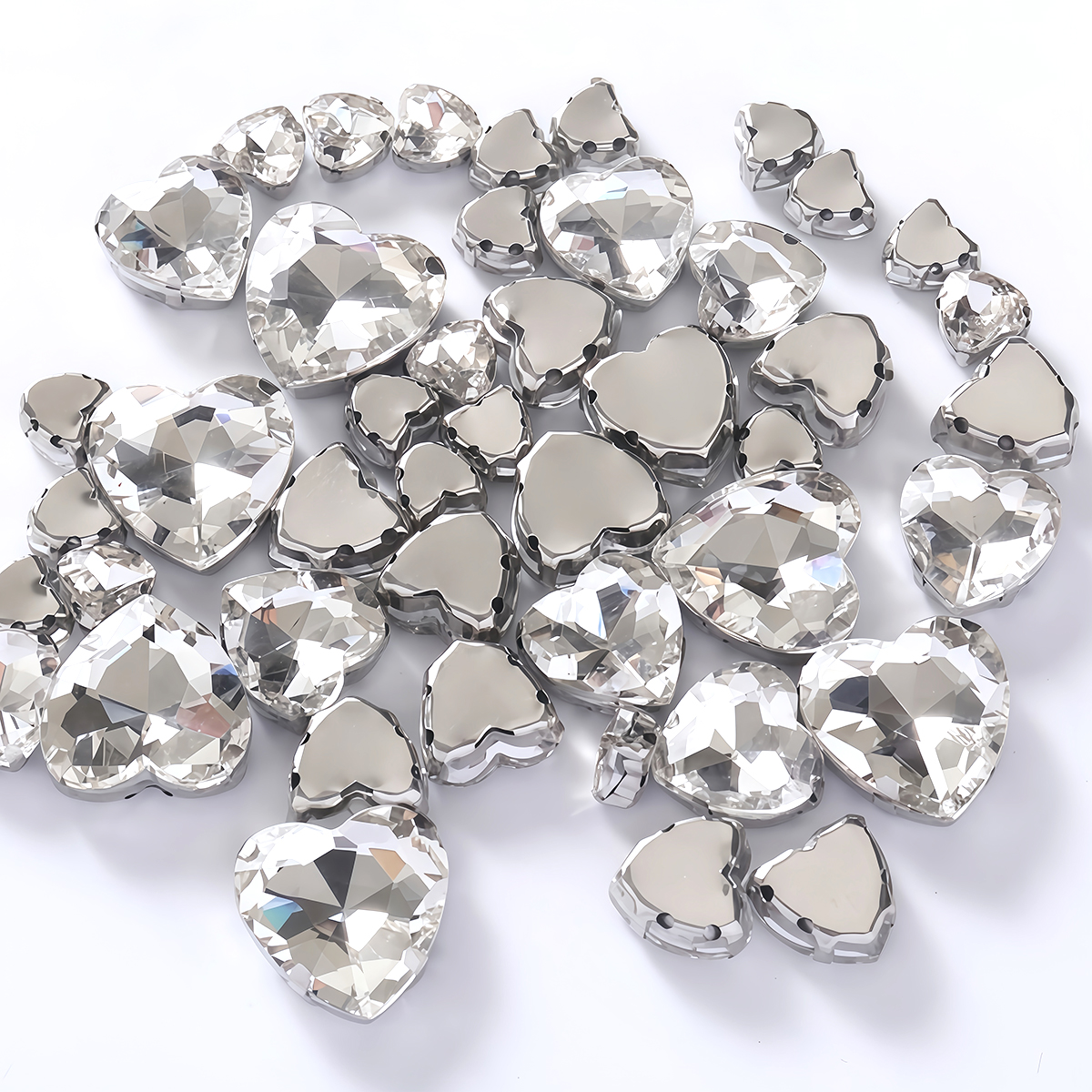 Heart Shape Glass Rhinestones  - Sewing V ulasan dan harga