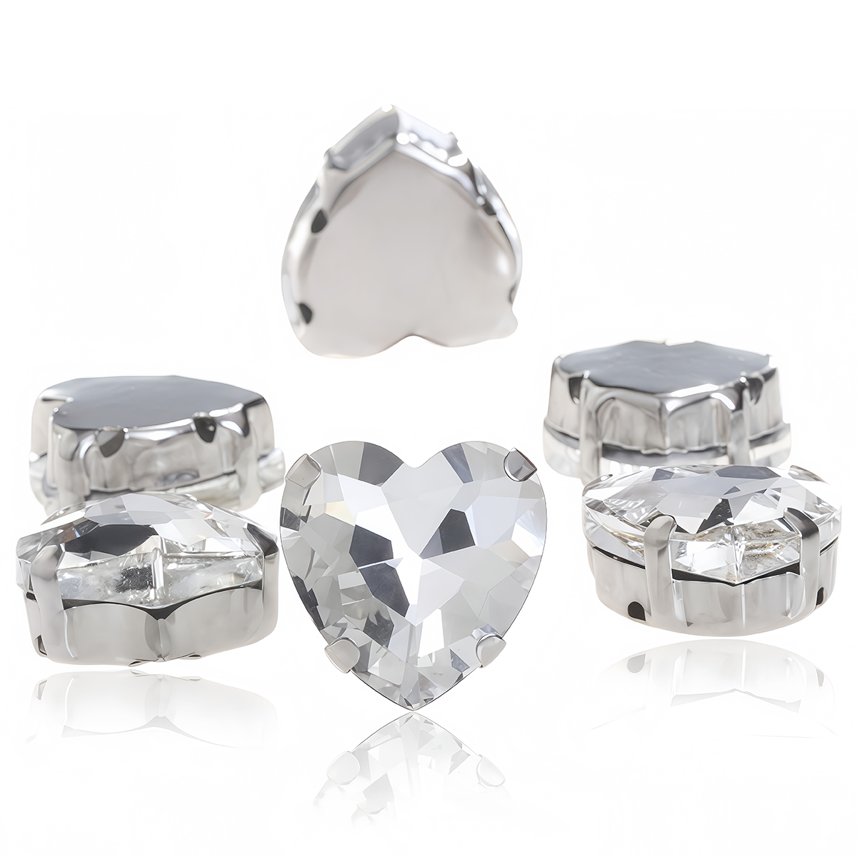 Heart Shape Glass Rhinestones  - Sewing V ulasan dan harga