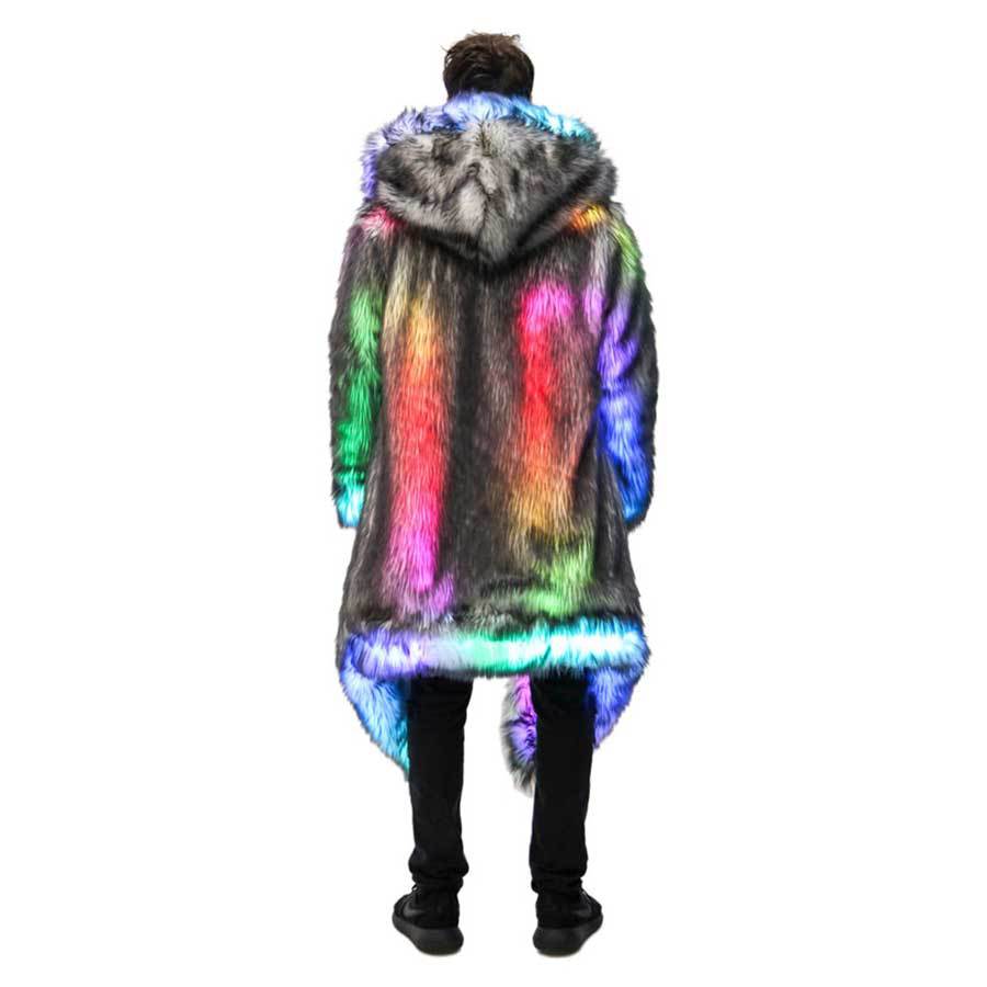 Faux Fur Coat Men Hooded Outer - Sewing V ulasan dan harga