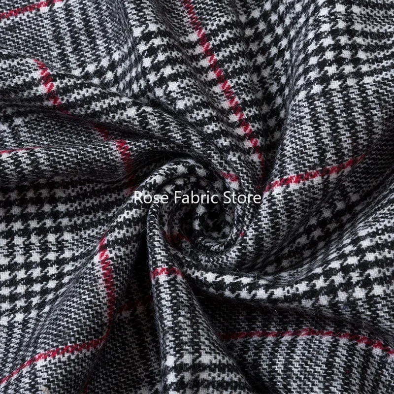 1 Meter Classic Woolen Houndst - Sewing Tweed Fabric ulasan dan harga