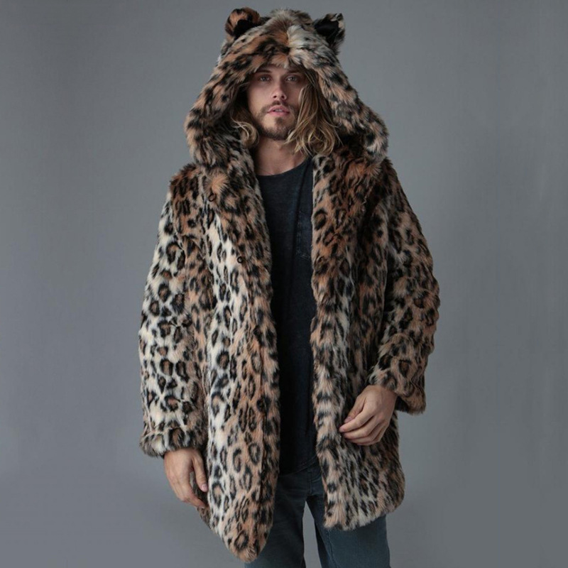 Men Faux Fur Jacket Winter Coa - Sewing V ulasan dan harga