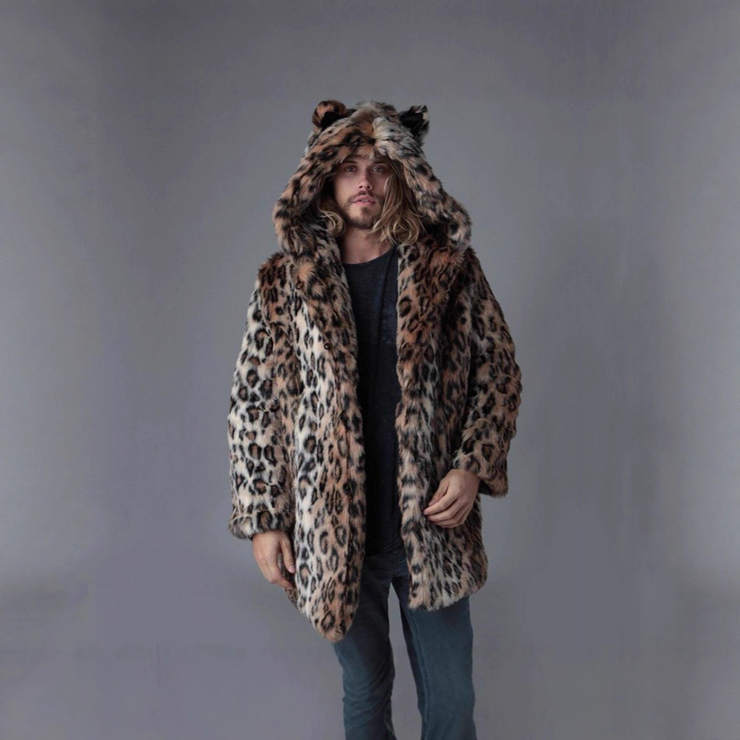 Men Faux Fur Jacket Winter Coa - Sewing V ulasan dan harga