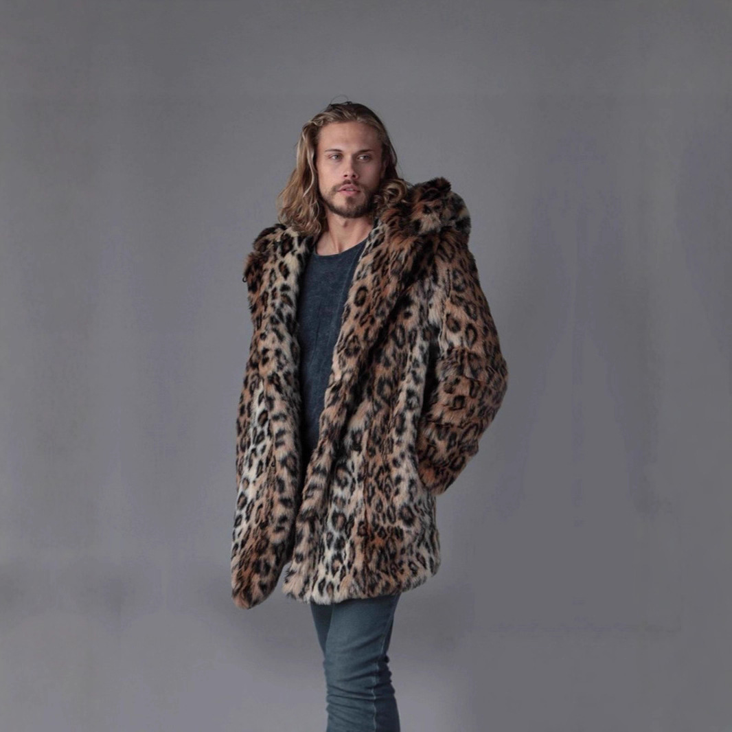 Men Faux Fur Jacket Winter Coa - Sewing V ulasan dan harga