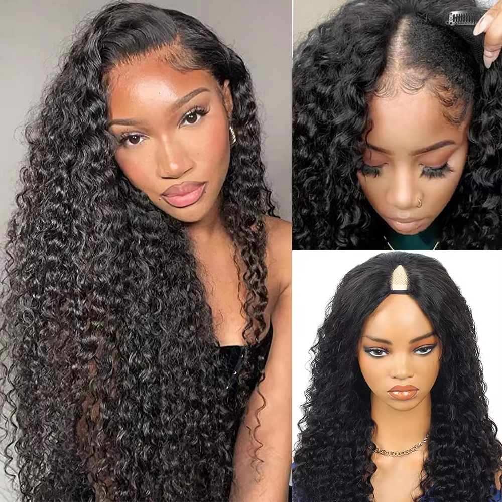 Curly V Part Wig Human Hair No - Sewing V ulasan dan harga