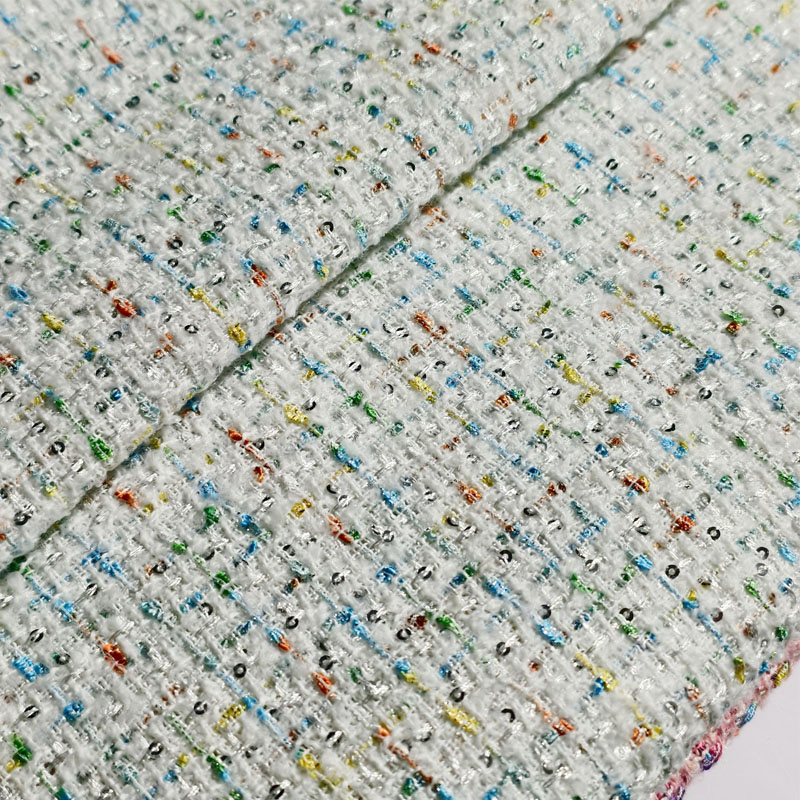 Lattice and Sequin Yarn-Dyed B - Sewing Tweed Fabric ulasan dan harga