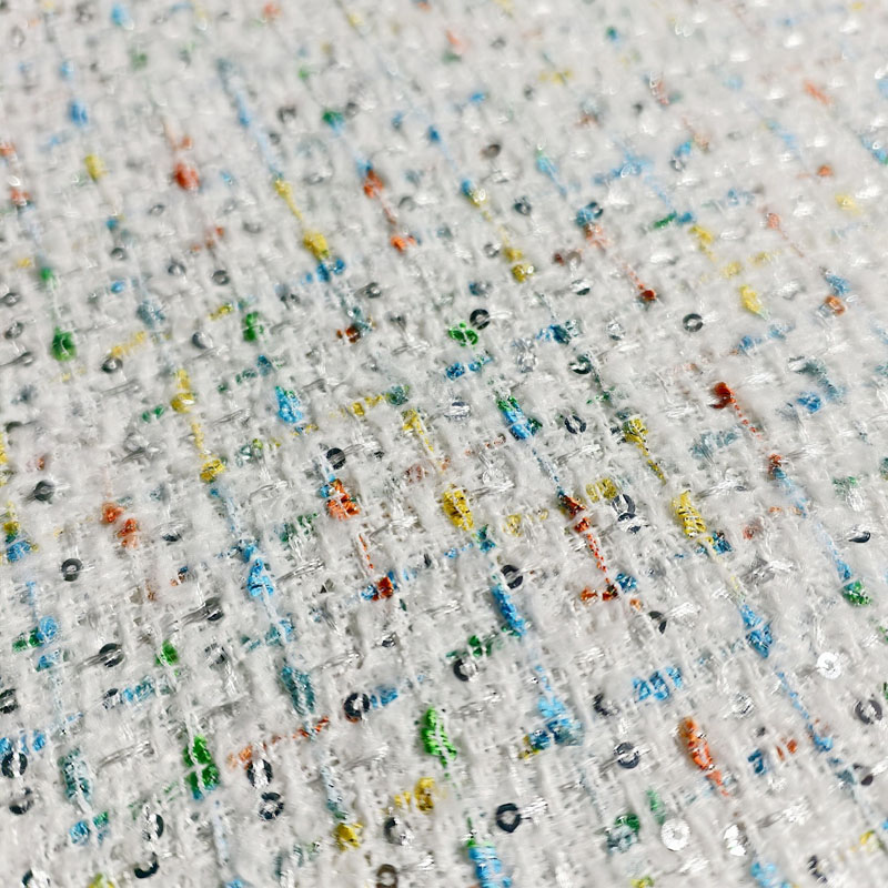 Lattice and Sequin Yarn-Dyed B - Sewing Tweed Fabric ulasan dan harga