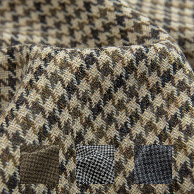 Light Coffee Small Houndstooth - Sewing Tweed Fabric ulasan dan harga
