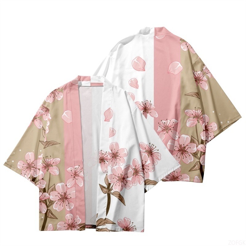 Summer Women Flower Print Kimo - Sewing V ulasan dan harga