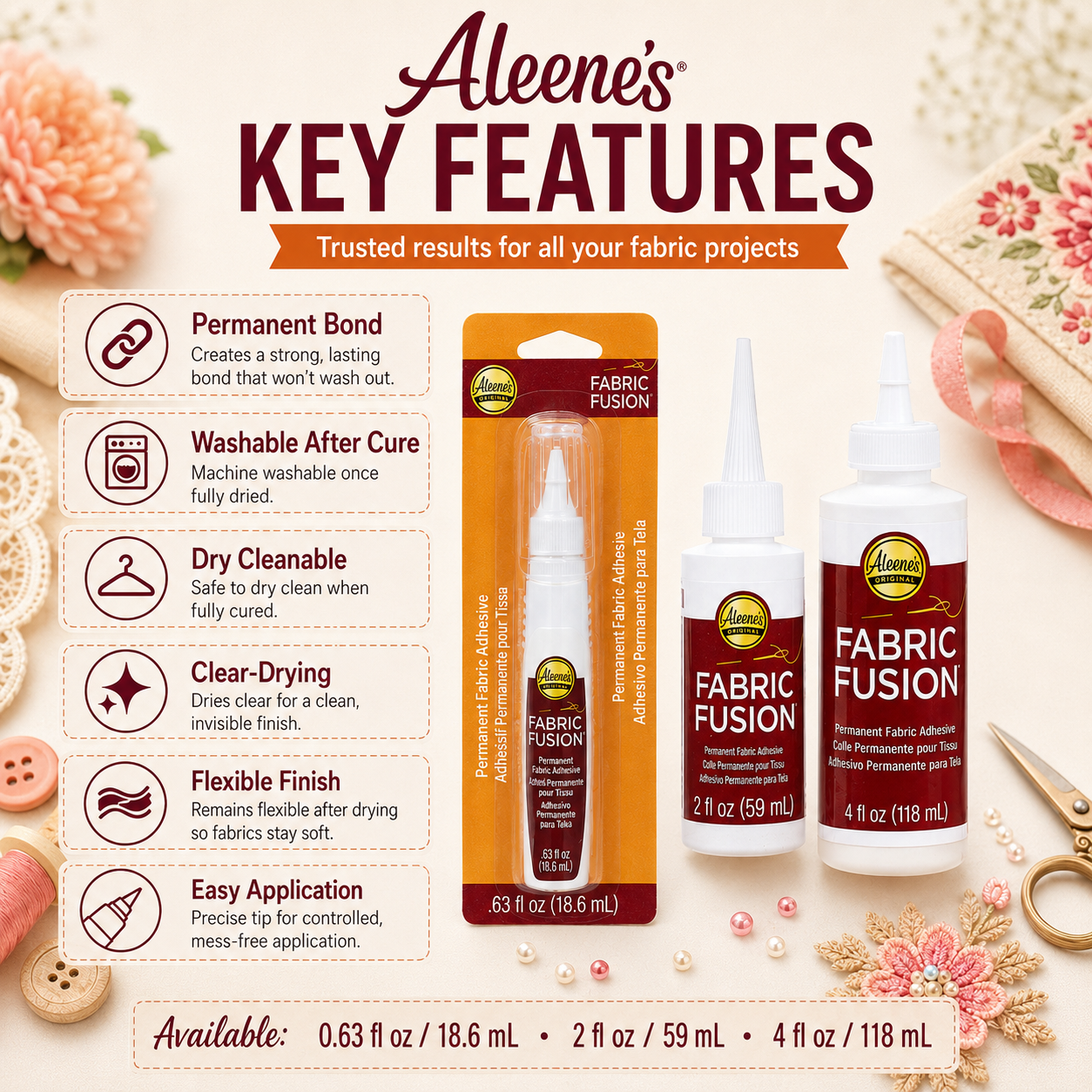 Aleene's Fabric Fusion Fabric  - Fabric Glue Bond ulasan dan harga