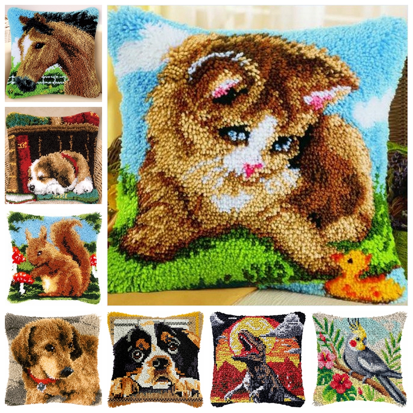 Cat Series Latch Hook Kit Mats - Sewing Pin Cushion ulasan dan harga