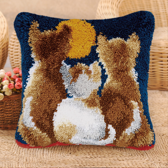 Cat Series Latch Hook Kit Mats - Sewing Pin Cushion ulasan dan harga