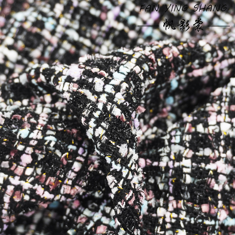 2025 Black Plaid Elegance Twee - Sewing Tweed Fabric ulasan dan harga