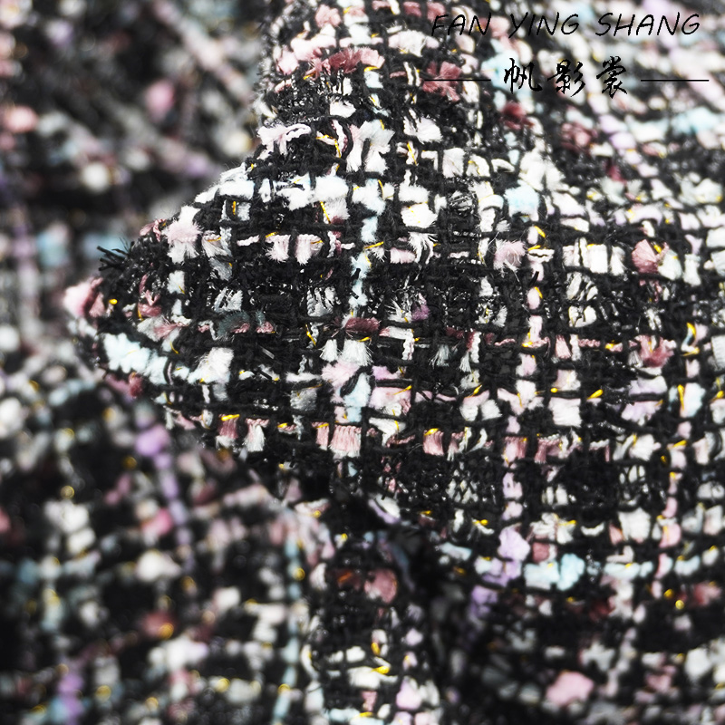 2025 Black Plaid Elegance Twee - Sewing Tweed Fabric ulasan dan harga