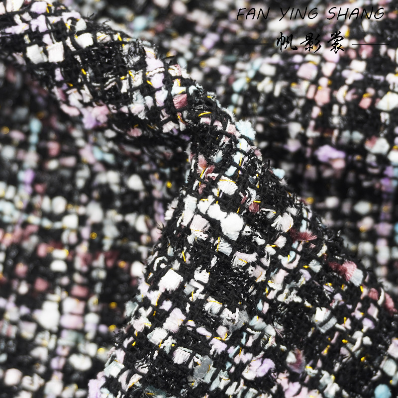 2025 Black Plaid Elegance Twee - Sewing Tweed Fabric ulasan dan harga