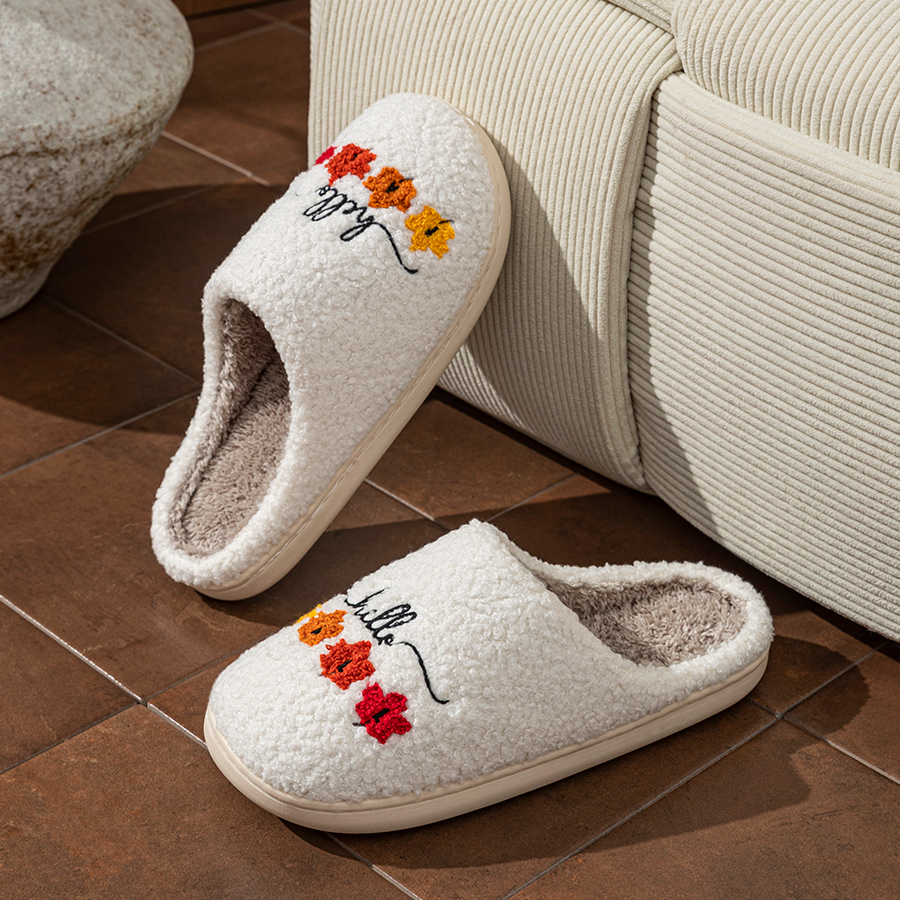 Winter Women's Slippers Indoor - Sewing Cotton ulasan dan harga